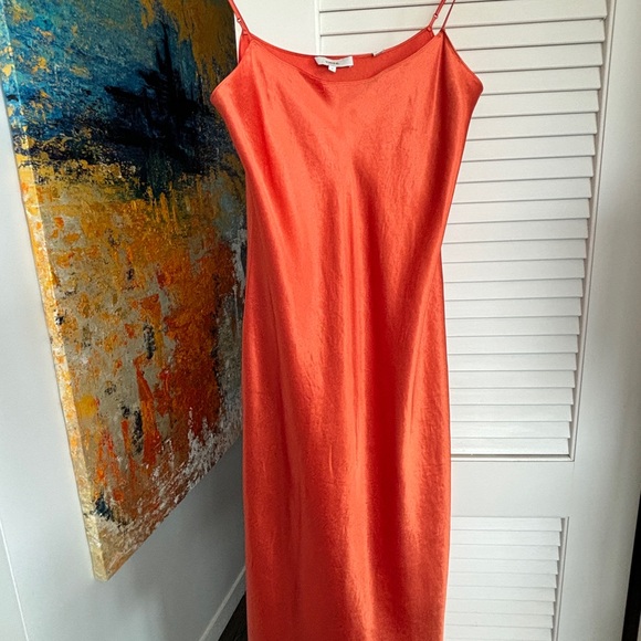 Vince. Satin Slip Dress in Burnt Orange size Small - Picture 5 of 9